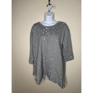 Neon Buddha Gray Distressed Terry Sweatshirt Sz S Crew Neck Pullover